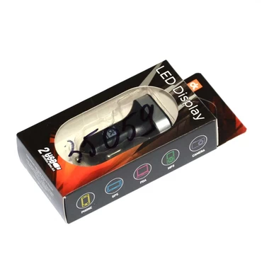 Автомобільний зарядний пристрій 2USB,12/24V LED Display (ДК) , артикул DK-CT04B.