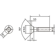 Спецболт 1199A М10х45 (12.9) потайний під квадрат з гайкою Unibolt, артикул 62070-1199A-1045 Спецболт 1199A М10х45 (12.9) потайний під квадрат з гайкою Unibolt, артикул 62070-1199A-1045