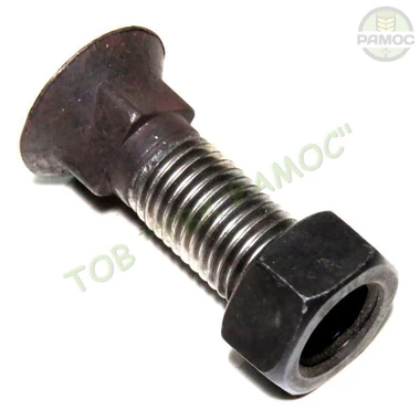 Спецболт 1199A М16х50 (8.8) потайний під квадрат DIN608 чорн. з гайкою Unibolt, артикул 63130501/23010501.