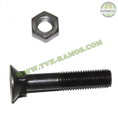 Спецболт 1199A М11х60 (10.9) потайний під квадрат DIN608 чорн. з гайкою Unibolt, артикул 64570601/21050601.